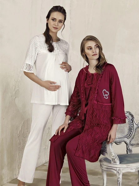 Artış 3403 Sabahlıklı Lohusa Pijama Takımı ürün görseli 1
