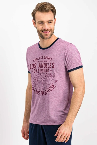Arnetta 617 Los Angeles Mürdümmelanj Erkek Pijama Takımı ürün görseli 1