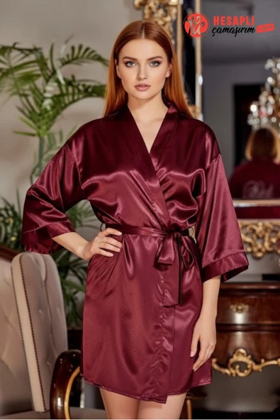 Gd Goldoremi 6524 Kadın Gelin Çeyiz Uzun Bol Kol Bride Saten Gecelik ürün görseli 1