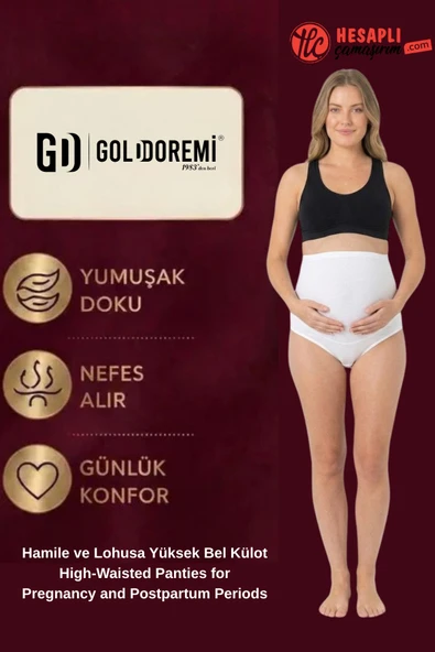 Gd Goldoremi 3640 Premium Kadın Yüksek Kalite %100 Pamuk Likralı Hamile ve Lohusa Yüksek Bel Külot ürün görseli 1