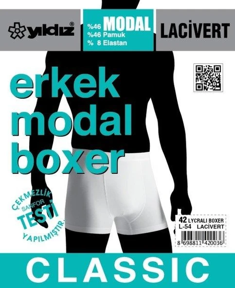 Yıldız 42 Lacivert Modal Likralı Boxer - Resim 2