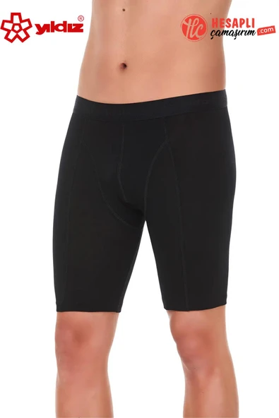 Yıldız Çamaşır Premium Erkek Modal Pamuklu Kemer Bel Lastik Uzun Rahat Katlanma Yapmaz Boxer ürün görseli 1