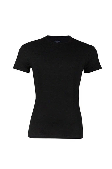 Yıldız 91 Erkek 0 Yaka Pamuklu Terletmez Siyah Likralı Kısa Kollu T-shirt ürün görseli 1