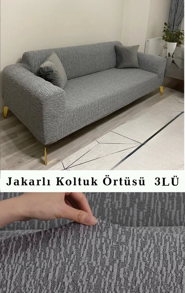 upmall Jakarlı Ağaç Kabuğu Koltuk Örtüsü , Kanepe Örtüsü ,chester Örtüsü Koltuk Kılıfı 3 Kişilik Bir Adet ürün görseli 1