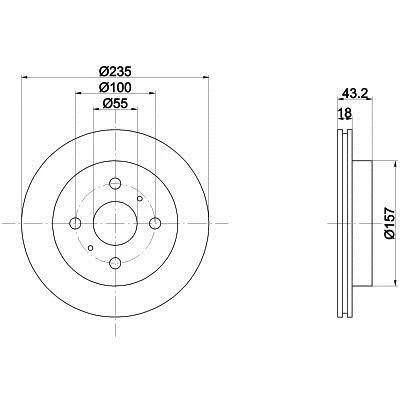 Toyota Yaris Ön Fren Disk (1999-2005) 1.3, 1.0 435120D010 ürün görseli 1