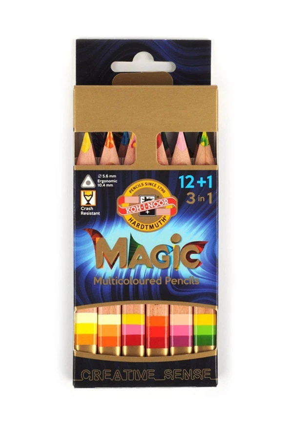 Koh-i-Noor Kohinoor Magic Jumbo Sihirli Kuruboya Kalem Seti 12 Li ürün görseli 1