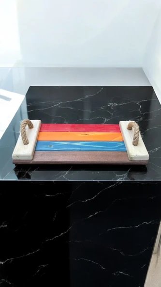 Rainbow Ahşap Tepsi, Ahşap Sunum Tepsisi, Ahşap Tepsi ürün görseli 1