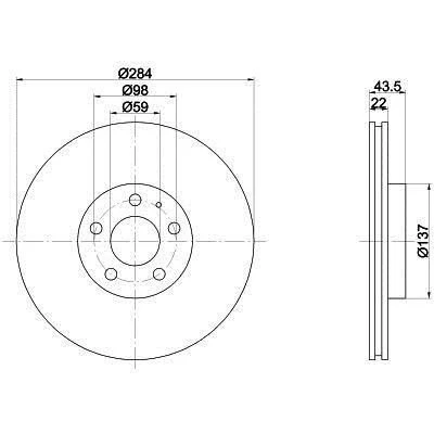 Fiat Doblo Ön Fren Disk (2009-2022) 1.6 JTD 51996238 ürün görseli 1