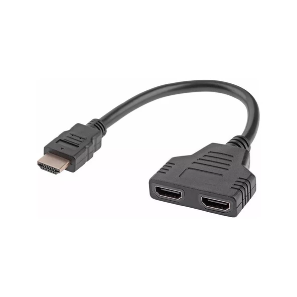 HDMI ERKEK-HDMI DİŞİ X 2 ADAPTÖR 30 CM KABLO ÇİPSETLİ HDMI ÇOKLAYICI (Hdmi Çoklayıcı) ürün görseli 1
