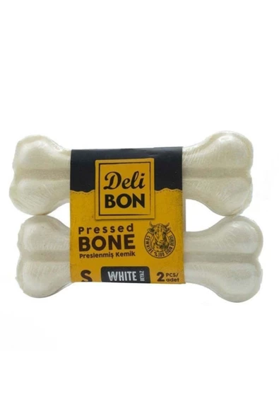 Beyaz Deri Köpek Çiğneti Pres Kemik 2x12cm ürün görseli 1