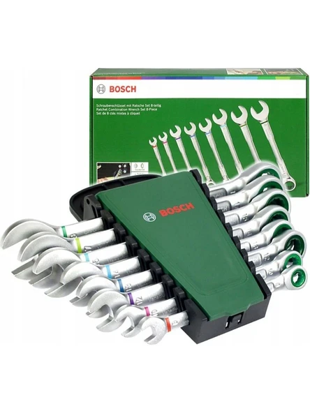 Bosch Cırcırlı Kombine Anahtar Seti 8 Parça 1/4 Inç ürün görseli 1