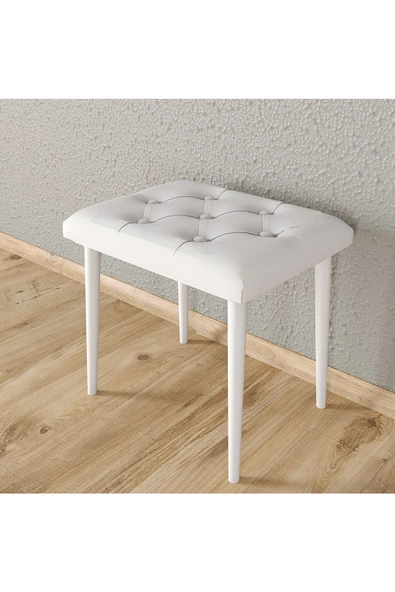 Roewood Puf Ahşap Ayaklı Tabure - Resim 2