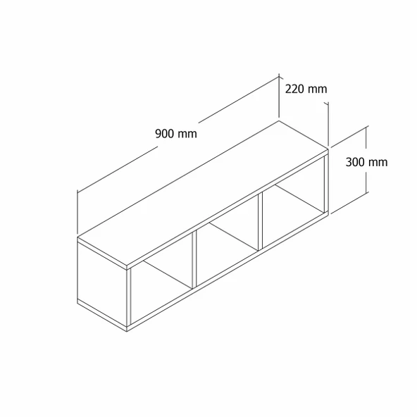Roewood Duvar Rafı Kitaplık - Resim 4