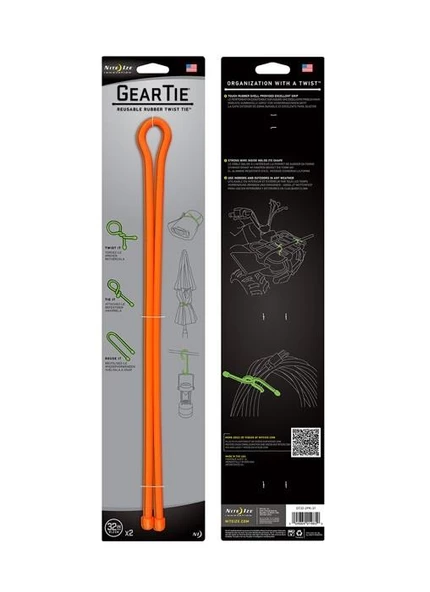 Nite Ize Gear Tie Kablo Düzenleyici Turuncu 81cm 2li Paket ürün görseli 1