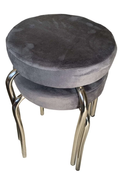 Evim-E Aksesuar 2 Adet 1.2 Mm Metal Kaz Ayağı Tabure Kumaş Döşemeli ürün görseli 1