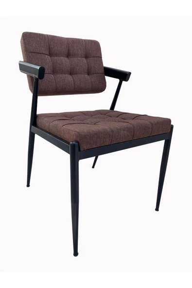 Evim-E Aksesuar 1.2 mm Z Metal Yarım Kollu Sandalye - Siyah-Mufak&Salon&Cafe Sandalyesi ürün görseli 1