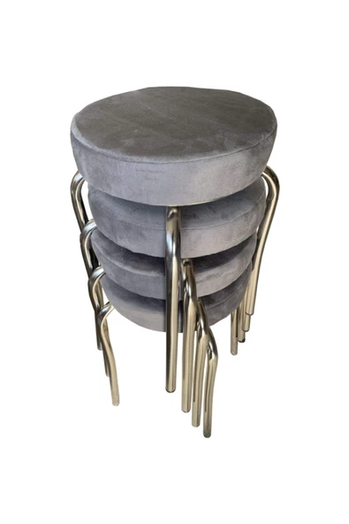 Evim-E Aksesuar 4 Adet 1.2 Mm Metal Kaz Ayağı Tabure Kumaş Döşemeli ürün görseli 1