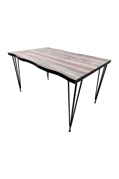 Evim-E Aksesuar Eko 70x120 Cm Kütük Desenli Sabit Tel Masa(MUTFAK&CAFE MASASI) ürün görseli 1