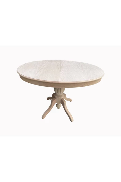 Evim-E Aksesuar 100x150 cm Baba Ayaklı Oval Raylı Açılır Masa Ahşap Ham&Cilasız ürün görseli 1