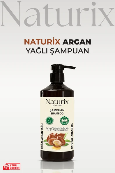 Naturix Argan Yağlı Şampuan 600 Ml - Yıpranmış Saçlar İçin Doğal Bakım ve Nemlendirme ürün görseli 1