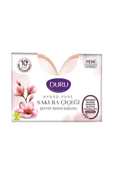 Duru Hydro Pure Sakura Çiçeği Şeffaf Bakım Sabunu 2 x 135 gr ürün görseli 1