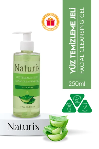 Aloe Vera Özlü Yüz Temizleme Jeli 250 ml - Canlandırıcı, Gözenek Sıkılaştırıcı ve Nemlendirici Etkili ürün görseli 1