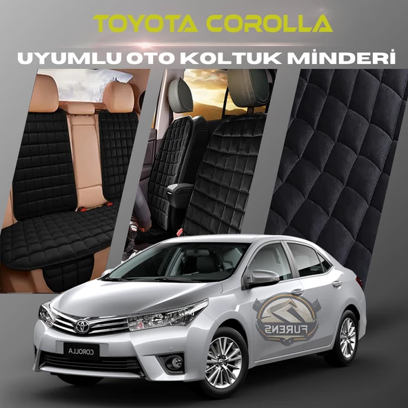 Toyota Corolla Siyah Renk Tay Tüyü Cepli & Terletmez Sırtlı Oto Koltuk Minder Seti - Koltuk Koruma Kılıfı (ÖN & ARKA TAM SET) ürün görseli 1