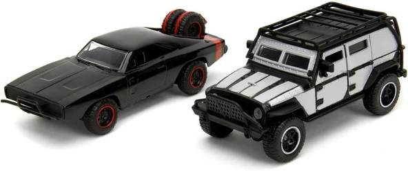 Jada Fast and Furious Tej's Jeep Wrangler Dom's Dodge Charger R/T Model Araba ürün görseli 1