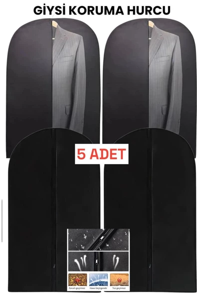 5 Adet Elbise Kılıfı Hurcu Dolap Düzenleyici Gamboç 60x100 Giysi Saklama Çantası ürün görseli 1