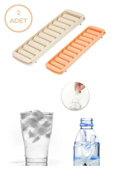 2'li Özel Tasarım 10 Hazneli Sert Plastik Çubuk Buz Kalıbı Çubuk Buz - Buz Kalıbı ürün görseli 1