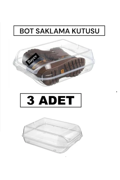3 Adet Bot Saklama Kutusu Maxi Boy Ayakkabı Saklama Kutusu Kışlık Ayakkabılık Düzenleyici ürün görseli 1