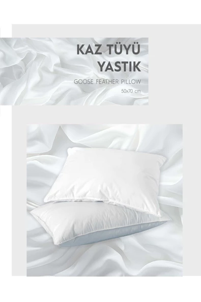 Kaz Tüyü Yastık Mikrofiber 50x70 Cm Beyaz ürün görseli 1