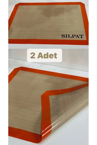 2 Adet Fırınlanabilir Kendinden Yağlı Silikon Pişirme Matı-hamur Açma Matı 30x40 ürün görseli 1