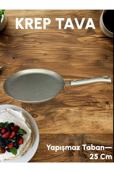 Nirvana 25 cm Gri Krep Tava - Granit Kaplama Krep Omlet Tavası ürün görseli 1