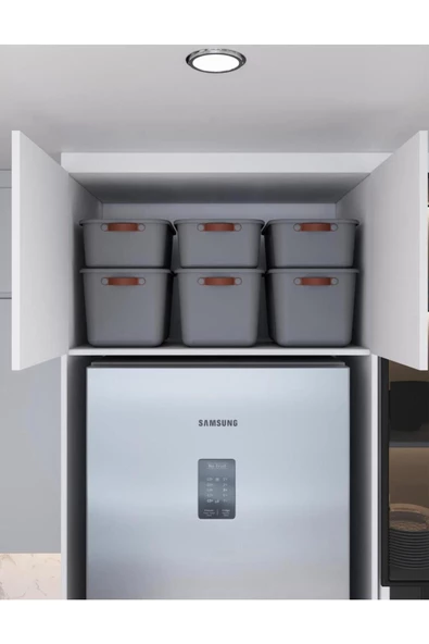 Boxsıs 3 Adet 15 ve 3 Adet 10 Lt Düzenleyici Kapaklı Kutu Storage Dekoratif Dolap Içi Organizer ürün görseli 1