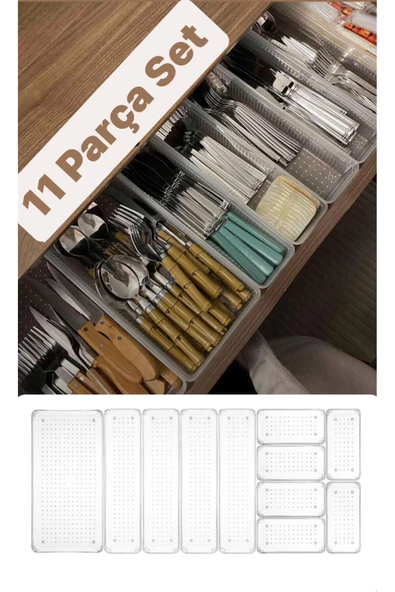 Bade 11 Parça Çekmece Içi Kaşıklık 4 6 1 Mutfak Düzenleyici Organizer Çatal Bıçak Kutusu ürün görseli 1