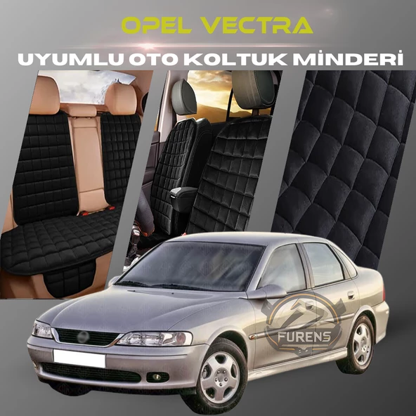Opel Vectra Siyah Renk Tay Tüyü Cepli & Terletmez Sırtlı Oto Koltuk Minder Seti - Koltuk Koruma Kılıfı (ÖN & ARKA TAM SET) ürün görseli 1