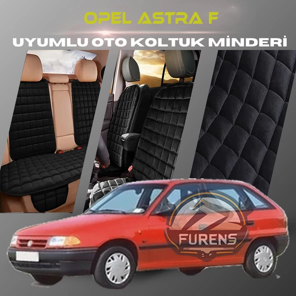 Opel Astra F Siyah Renk Tay Tüyü Cepli & Terletmez Sırtlı Oto Koltuk Minder Seti - Koltuk Koruma Kılıfı (ÖN & ARKA TAM SET) ürün görseli 1