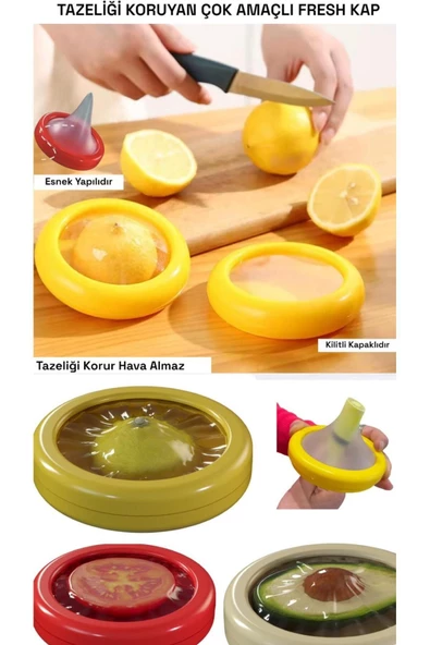 3 Adet Soğan Meyve Sebze Limon Emzik Saklama Kabı Çok Amaçlı Kutu Tazeliğini Koruyan Fresh Kap ürün görseli 1