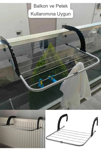 Bebek Çocuk Kıyafet Kurutmalık Petek Üstü Mini Balkon Kurutmalık Askı ürün görseli 1