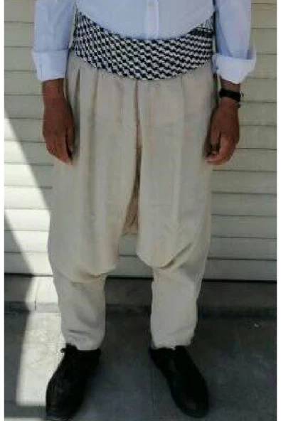 FARKET KEŞFET AL.KREM RENK,ADANA ŞALVARI+PUŞİ SIPARIS VER.ŞALVAR İÇİN,BOY,KİLO MSJ ATINIZ ürün görseli 1