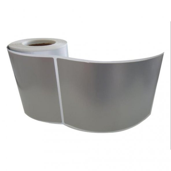 SİLVER MAT ETİKET 300 Lİ SARIM 1 RULO FİYATI 100x100 ürün görseli 1