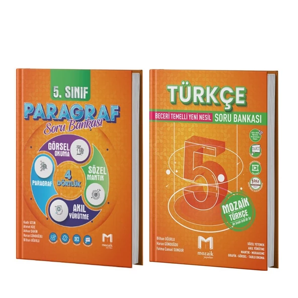 Mozaik Yayınları 5.Sınıf Türkçe ve Paragraf Soru Bankası Seti 2 Kitap ürün görseli 1