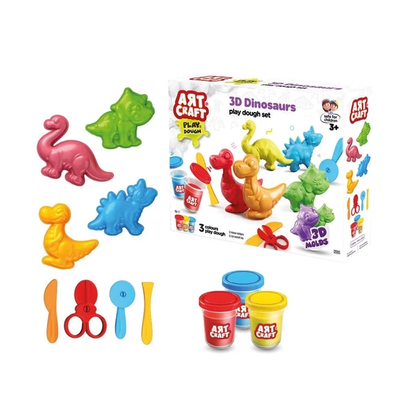 03995 Art Craft 3D Dinozorlar Hamur Set 168 Gr -Fentoys ürün görseli 1