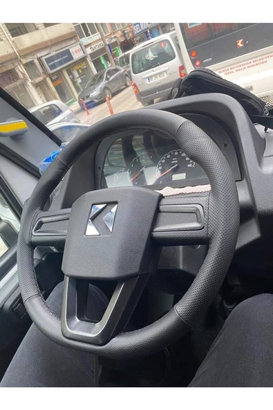 Dikişli Direksiyon Kılıfı Damarlı Noktalı Deri Siyah Dikişli Karsan Jest Son Kasa Için ürün görseli 1