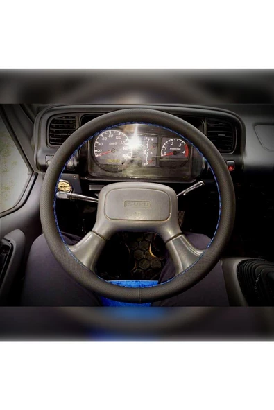 DİKİŞLİ DİREKSİYON KILIFI NOKTALI DERİ MAVİ DİKİŞLİ ISUZU NPR İÇİN ürün görseli 1