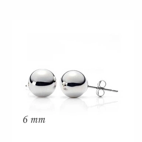 Gümüş Top Küpe - 6 mm SL2103 ürün görseli 1