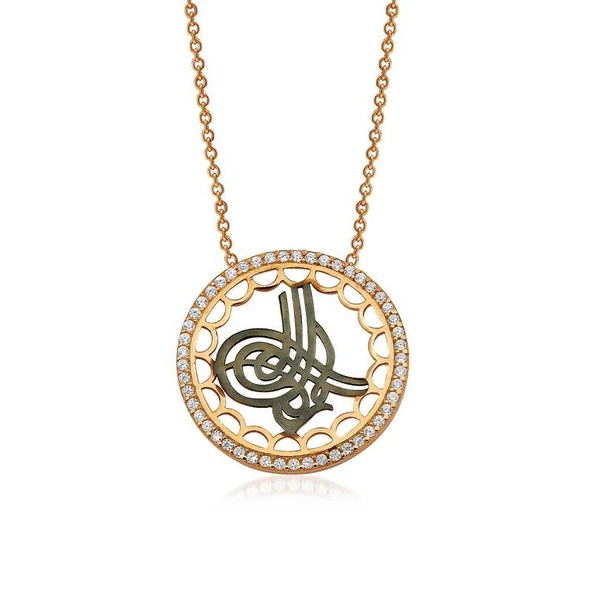 Gümüş Tuğralı Bayan Kolye  SL1807 ürün görseli 1