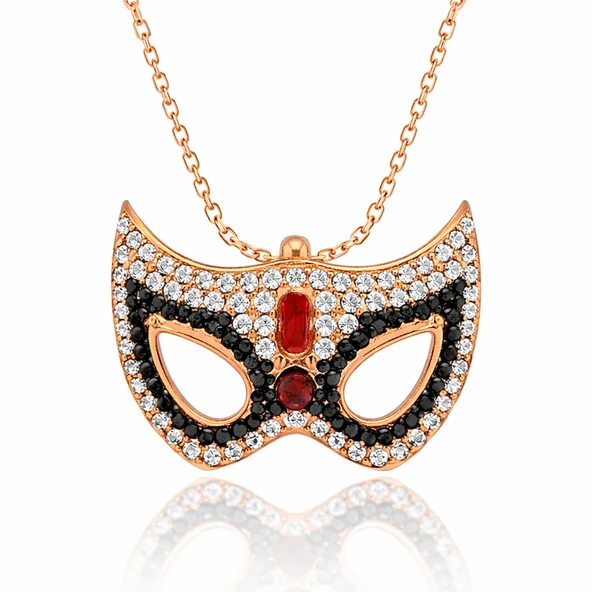 Gümüş Maske Bayan Kolye SL1765 - Resim 3
