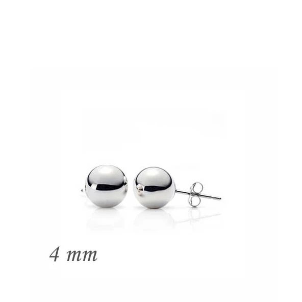 Gümüş Top Küpe - 4 mm SL2105 ürün görseli 1